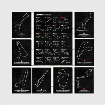 F1 Track Map Wall Art 2023 Season